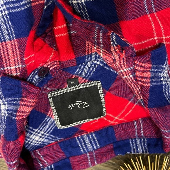 Rails Red White Blue Hunter Cobalt Cherry Plaid Flannel Shirt Size Size S/M - Picture 6 of 7